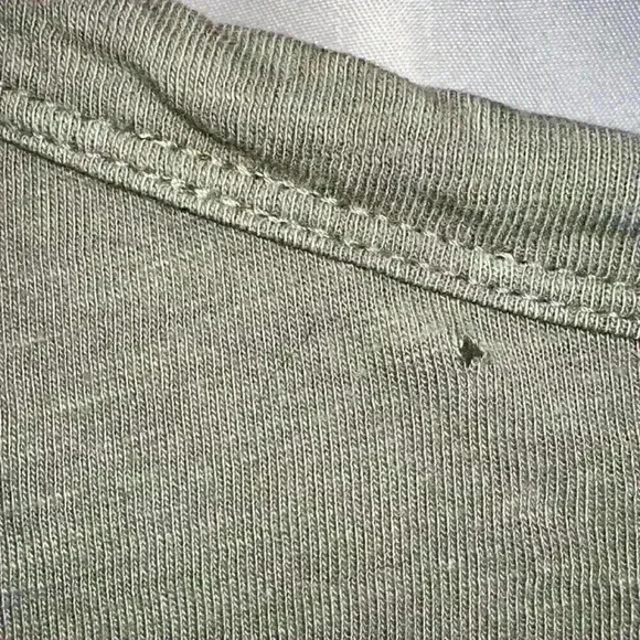 Athleta Size M Short Sleeve Sage Green Crop Relaxed Fit High/low Tee - Picture 5 of 6